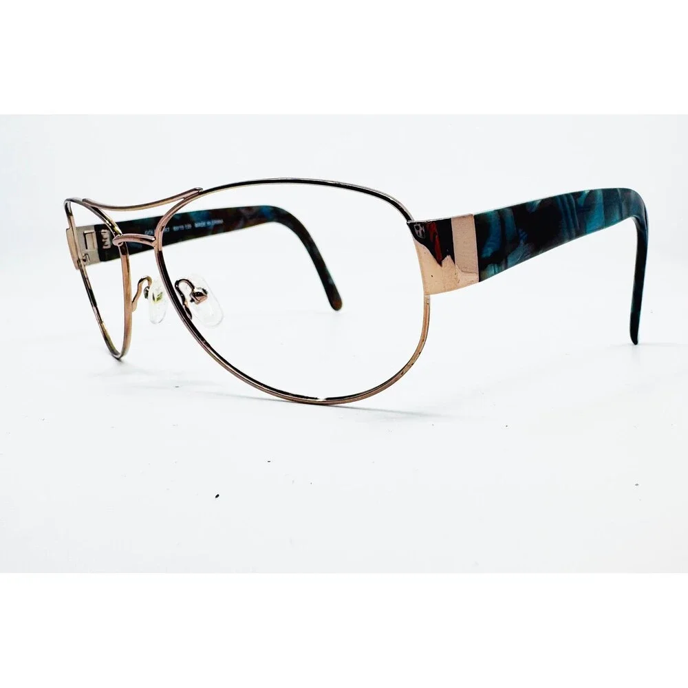 Kirkland Signature Eyeglasses Womens Gold Tortoise Aviator Frame 60-15-135